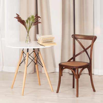 Стул CROSS (mod.CB2001) - дерево вяз, 49.5*53.5*87, Темный Орех (№5)