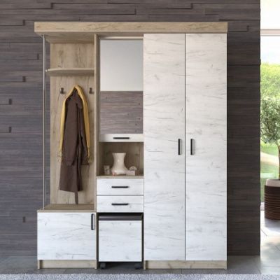 Прихожая Елена-3 (Серый крафт / Белый крафт) - Готовые прихожие