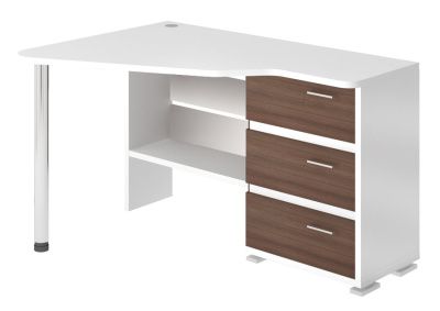 Компьютерный стол СР-322С - корпус белый жемчуг, фасады шамони