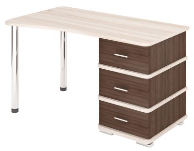 Компьютерный стол СД-35 - корпус шамони, полки карамель, столешница карамель