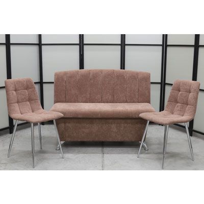 Диван, 2 стула хром (серия Альт мокка) Диван, 2 стула хром (серия Альт мокка) - Кухонные наборы