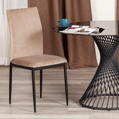 Стул CAPRI (mod. 39) - металл, вельвет, 49.5 х 41 х 93,5 см, Beige (бежевый) HLR8 / черный