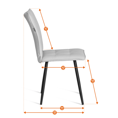 Стул обеденный La Rousse - флок , бежевый/черный, 7, 49х50х93