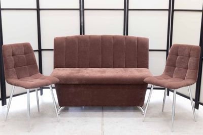 Диван, 2 стула хром (серия Альт шоколад) Диван, 2 стула хром (серия Альт шоколад) - Кухонные наборы