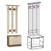 Вешалка с тумбой малая прихожая МАШЕНЬКА (ясень шимо темный/ясень шимо светлый) Вешалка с тумбой малая прихожая МАШЕНЬКА (ясень шимо темный/ясень шимо светлый) - Малогабаритные прихожие