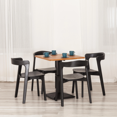 Стул ASGARD - дерево вяз, черный, 48х43х76 см