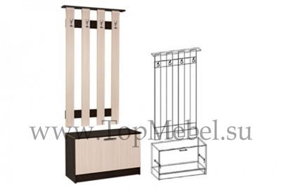 Вешалка с тумбой Машенька Венге/Дуб молочный - Малогабаритные прихожие