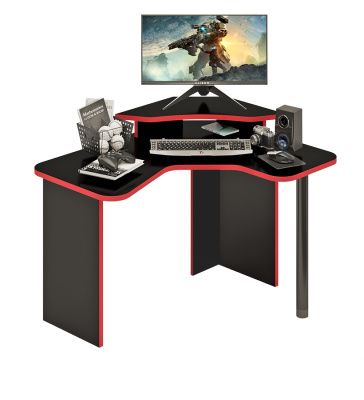 Стол СКЛ-ИгрУгл120Ч+НКИЛ-УГЛ Ч - Компьютерные столы