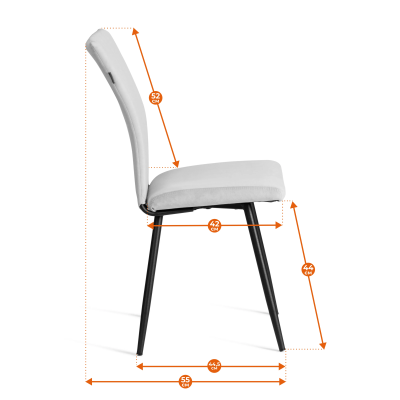 Стул обеденный Monte Carlo  (2 шт. в упаковке) - TREND, велюр, бежевый/черный, 7, 49х51х93 см