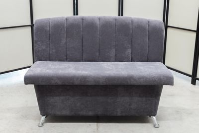 Кухонный прямой диван Альт с ящиком (антивандальный графит) - Кухонные диваны