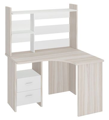 Стол СКЛ-Угл120+НКЛ-120 - карамель - белый жемчуг