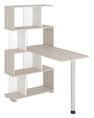 Компьютерный стол СЛ-5-4СТ - корпус карамель, фасады белый жемчуг, столешница карамель