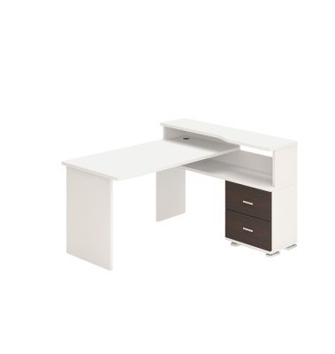 Компьютерный стол СР-620-140С - корпус белый жемчуг, фасады венге, столешница белый жемчуг