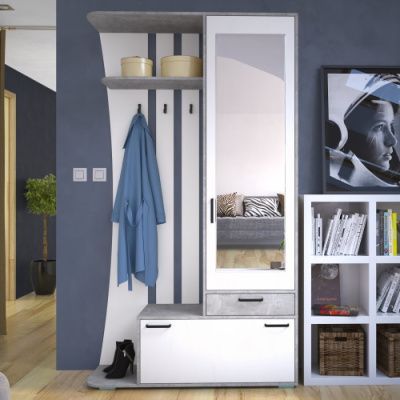 Прихожая Орион-1 (Ателье светлое / Белый) - Готовые прихожие