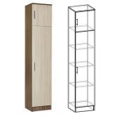 Пенал бельевой  Прихожая "Машенька" (Ясень шимо темный/ясень шимо светлый) - Спальня