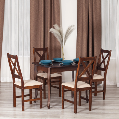 Стул CROSSMAN - NEW, Многослойный березовый шпон, 41х40x100 см, cappuchino/велюр бежевый