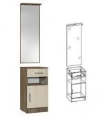 Зеркало с тумбой прихожая МАШЕНЬКА (ясень шимо темный/ясень шимо светлый) Зеркало с тумбой прихожая МАШЕНЬКА (ясень шимо темный/ясень шимо светлый) - Малогабаритные прихожие