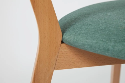 Стул мягкое сиденье/ цвет сиденья - Морская волна MAXI (Макси) (комплект) - каркас бук, сиденье ткань, натуральный ( бук )