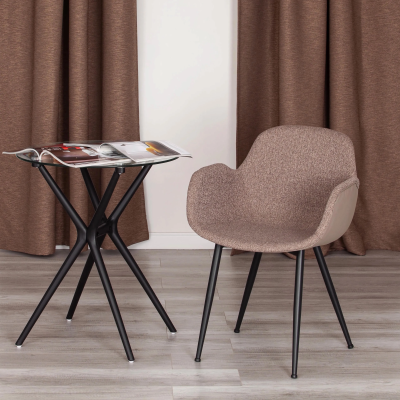 Кресло VALENTINO (mod. PC45-2) - металл/экокожа/ткань, 55 х 58 х 81 см, Brown (коричневый)/чёрный