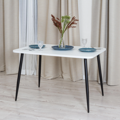 Стол PLUTO - ЛДСП/металл, 120x80x77 см, Белый/Черный