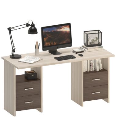 Стол СКЛ-Прям150 (две тумбы) - Компьютерные столы