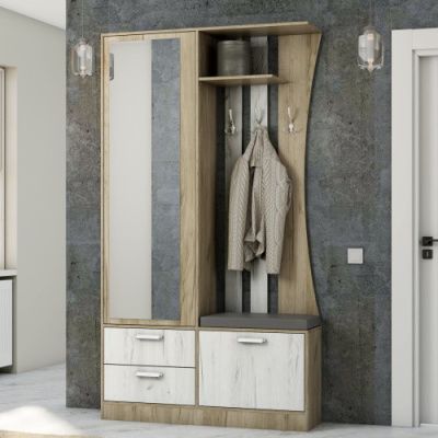 Прихожая Аэлита-5 (Серый крафт / Белый крафт) - Готовые прихожие