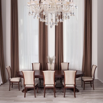 Стул VERSAL мягкое сидение - бук, 51х48х106 см, Tobacco, жаккард коричневый