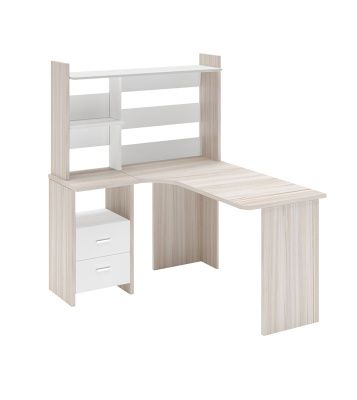 Стол СКЛ-Угл130+НКЛ-120 - карамель - белый жемчуг