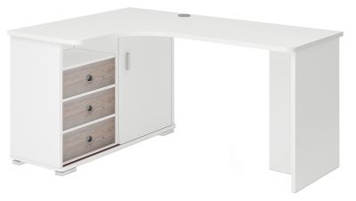 Компьютерный стол СР-165С - корпус белый жемчуг, фасады нельсон, столешница белый жемчуг