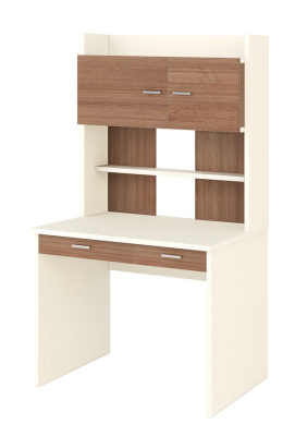 Компьютерный стол СП-23 - корпус белый жемчуг, фасады шамони Компьютерный стол СП-23 - корпус белый жемчуг, фасады шамони