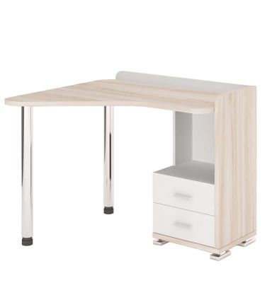 Компьютерный стол СКМ-55 - корпус карамель, фасады белый жемчуг