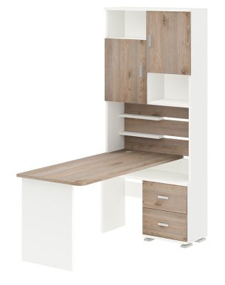 Компьютерный стол СР-720-160 - корпус белый жемчуг, фасады нельсон, столешница нельсон