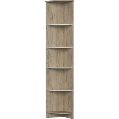 Угловой стеллаж Машенька (Серый крафт / Белый крафт) Угловой стеллаж Машенька (Серый крафт / Белый крафт) - Недорогие шкафы в прихожую