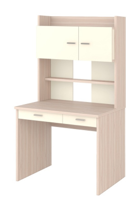 Компьютерный стол СП-23 - корпус карамель, фасады белый жемчуг