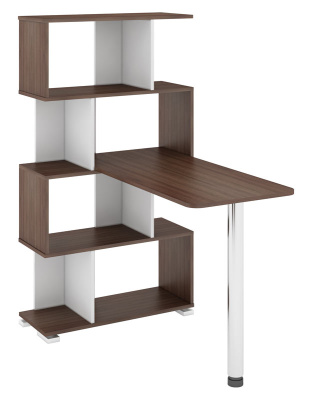 Компьютерный стол СЛ-5-4СТ - корпус шамони, фасады белый жемчуг, столешница шамони