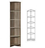 Стеллаж угловой прихожая МАШЕНЬКА (ясень шимо темный/ясень шимо светлый) - Шкафы в прихожую