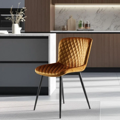 Стул QUINCY (mod. 8272) / 1 шт. в упаковке - металл/ткань, 49х53х84,5 см, коричневый (G-062-61)/черный