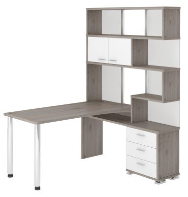 Компьютерный стол СР-420-150 - корпус нельсон, фасады белый жемчуг, столешница нельсон