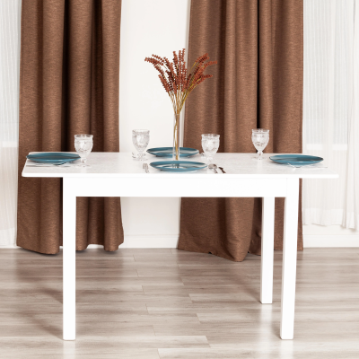 Стол MOSS раздвижной  - бук, мдф, 110+30 x 68 x 75 см, white (белый)