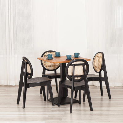 Стул FENRIR - дерево вяз, 42х45х85 см, черный