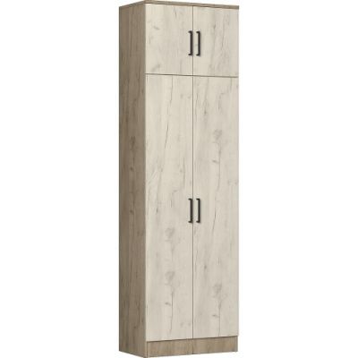 Шкаф 2-створчатый комбинированный Машенька (Серый крафт / Белый крафт) Шкаф 2-створчатый комбинированный Машенька (Серый крафт / Белый крафт) - Недорогие шкафы в прихожую