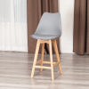 Стул барный TULIP BAR (mod. C1014H-1) - пластик/дерево, 42 х 47,5 х 104 см, Grey (серый) 92717 / натуральный