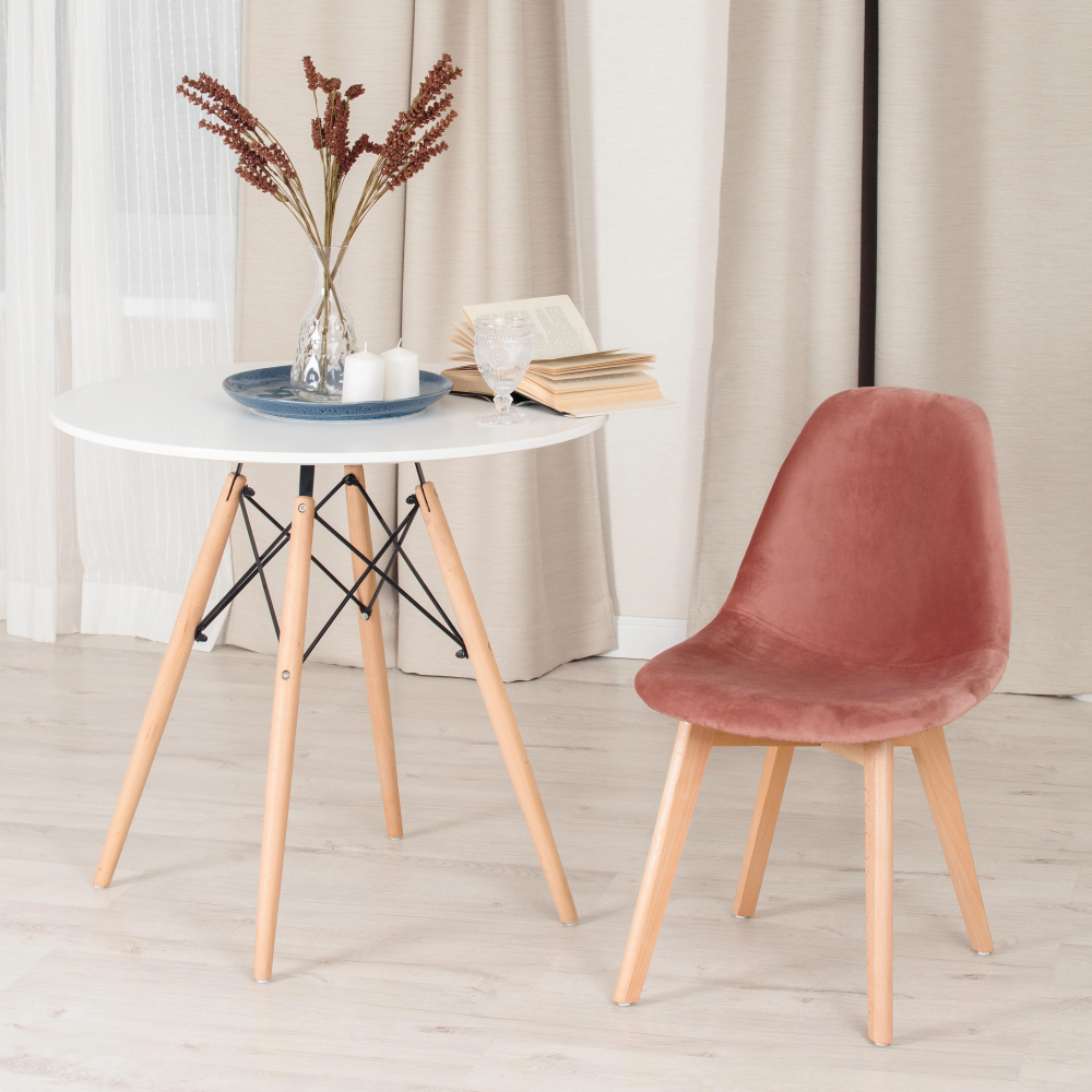 Стул CINDY SOFT (mod. C1021F1) - вельвет/дерево бук, 53 х 45 х 81 см , коралловый (HLR 44)/натуральный Стул CINDY SOFT (mod. C1021F1) - вельвет/дерево бук, 53 х 45 х 81 см , коралловый (HLR 44)/натуральный