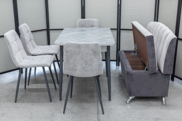 Обеденная группа Альт-1 Кватро светло-серый Обеденная группа Альт-1 Кватро светло-серый - Кухонные наборыССС