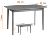 Стол Соната Люкс раздвижной/Sonata Lux extension table - массив сосны, антик /графит, 120-(150)х75х75 см