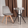 Стул TULIP SOFT (mod. 053V) - дерево/пластик/вельвет, 49,5 x 54,5 x 84 см, Светло-серый (HLR 39)/натуральный