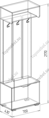 Вешалка 0,7 Байкал (Модуль 7) - Вешалки напольные