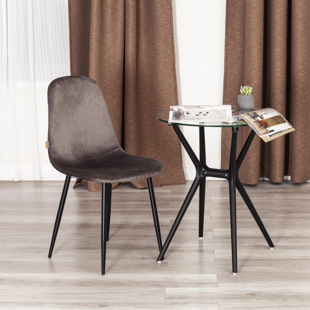 Стул BREEZE (mod. JSC-58) - Велюр/металл , 44 х 53 х 86 см, Dark grey (темно-серый) HLR24 / черный Стул BREEZE (mod. JSC-58) - Велюр/металл , 44 х 53 х 86 см, Dark grey (темно-серый) HLR24 / черный