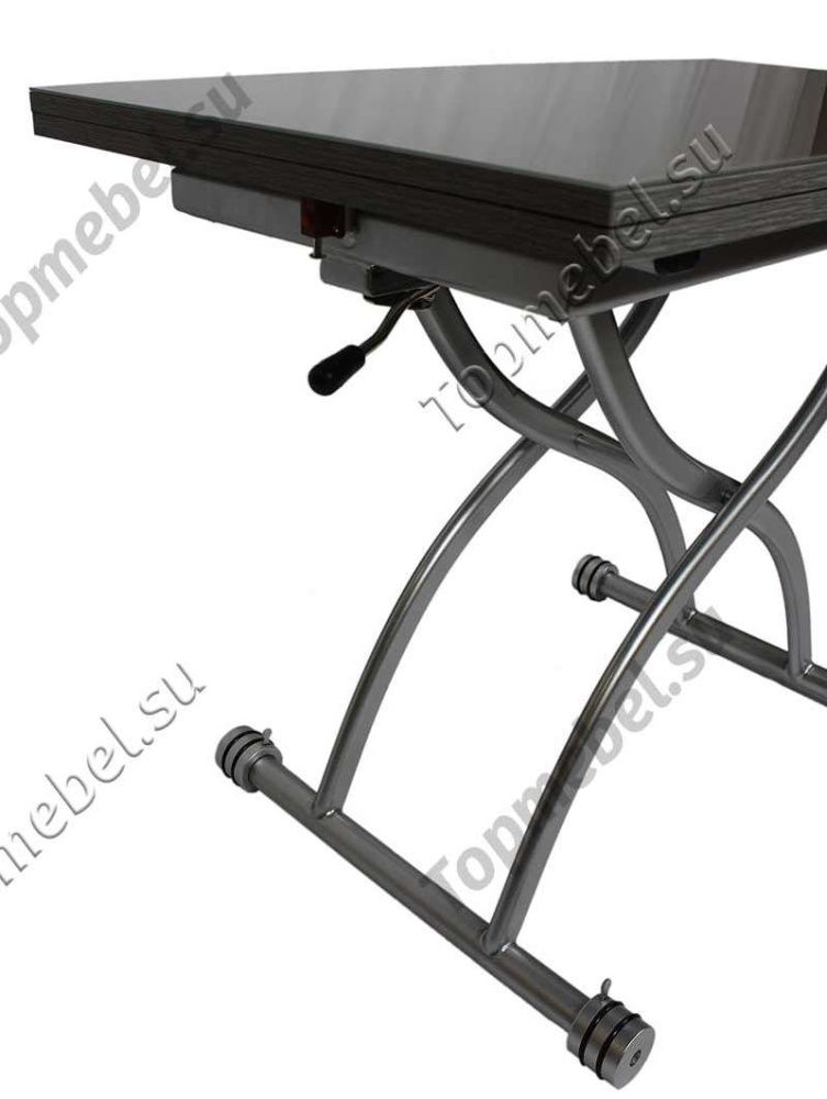 Стол трансформер B2323-2 Черное стекло (черный механизм) - Столы-трансформеры