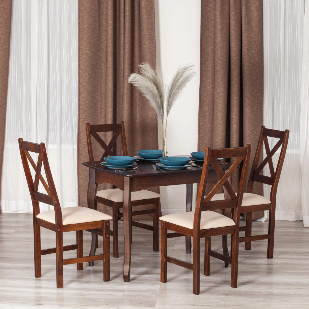 Стул CROSSMAN - NEW, Многослойный березовый шпон, 41х40x100 см, cappuchino/велюр бежевый